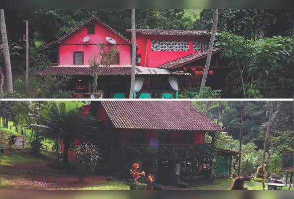 Pousada Vila do Loro (acima) e Cabana Cachoeira (abaixo) estão entre as opções de hospedagem em Biriricas