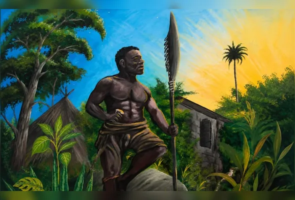 Pintura de Antônio Avelar Borges inspirada na ancestralidade afro-brasileira, destaca a força, identidade e as raízes culturais presentes na produção do artista vianense