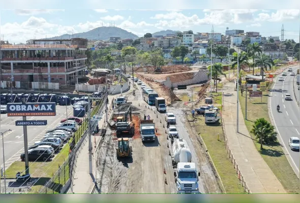 Trecho da Avenida Mário Gurgel é interditado para obras de viaduto e mergulhão em Cariacica