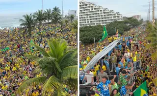 Imagem ilustrativa da imagem Flávio Bolsonaro reúne multidão em ato na Barra da Tijuca