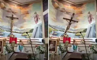 Imagem ilustrativa da imagem Padre morre após ser atingido por cruz em missa transmitida ao vivo