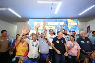 Imagem ilustrativa da imagem Sinais políticos durante evento de Victor Linhalis