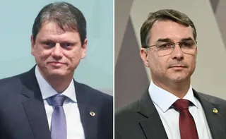 Imagem ilustrativa da imagem Tarcísio promete ajudar Flávio Bolsonaro no 2º turno contra Lula