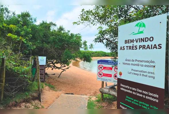 Entrada da Praia da Leontina: prefeitura de Guarapari ressaltou que o acesso às Três Praias é público e gratuito
