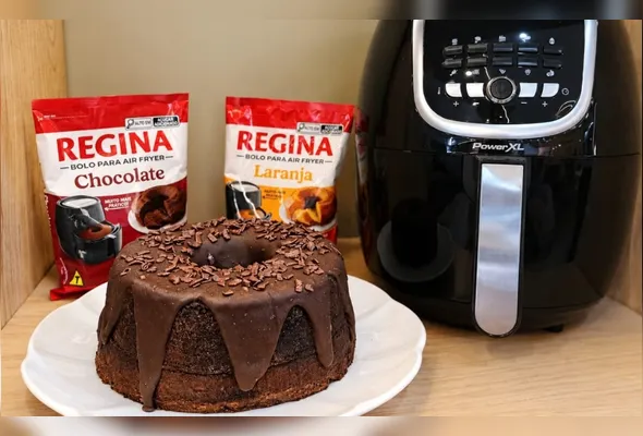 Misturas Regina para Air Fryer, nos sabores chocolate e laranja, estão sendo lançadas em embalagens de 250 gramas