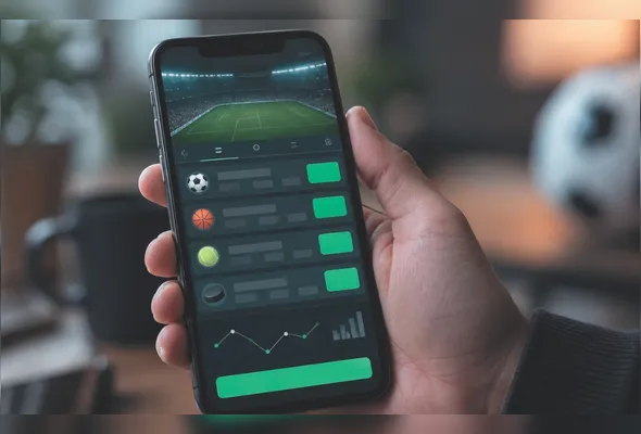 Imagem criada pela Inteligência Artificial para representar uso de celular em apostas esportivas