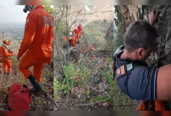 Homem fica preso 11 horas em precipício após escorregar ao tirar foto em Tocantins