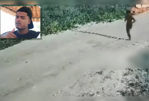 Vídeo feito no domingo mostra Mateus (destaque) correndo e pedindo socorro