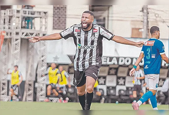 CANÁRIO comemora um dos gols do Estrela contra o Audax São Mateus
