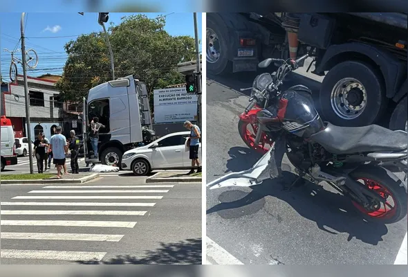 Vítima teria perdido o controle da moto, bateu em um carro e foi arremessada para debaixo das rodas de uma carreta em Vitória.