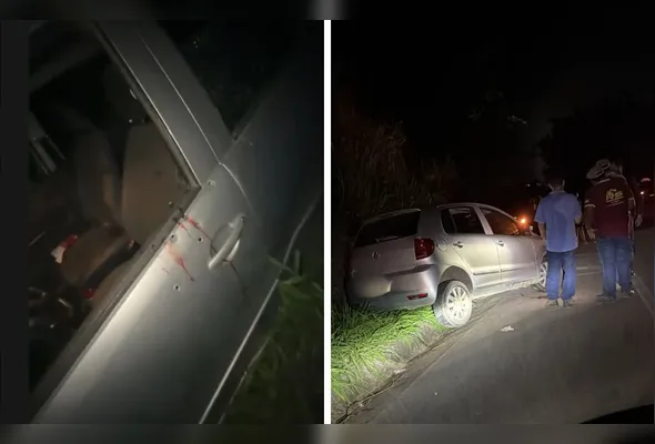 Veículo que a vítima conduzia estava parcialmente pendurado em um barranco