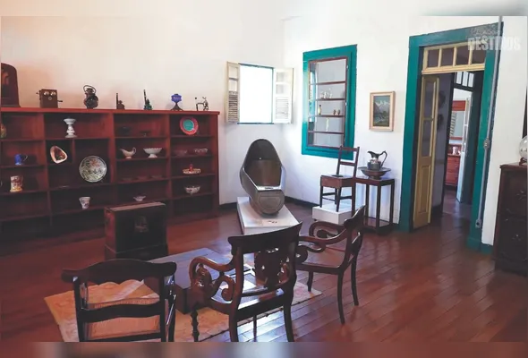 Interior do Museu do Colono, que conta histórias dos imigrantes