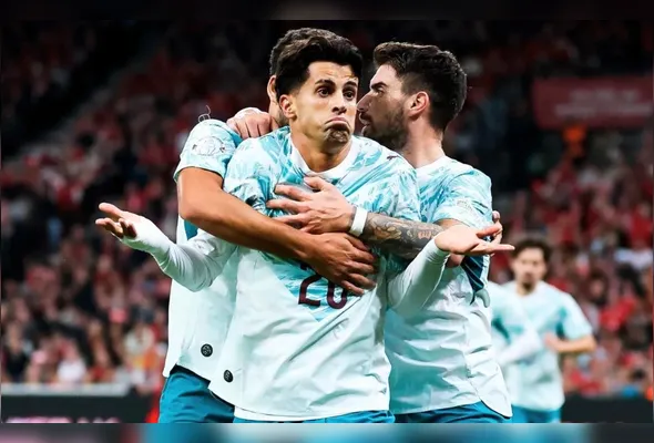 Cancelo comemora gol por Portugal contra a Dinamarca pela Nations League