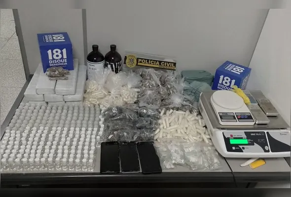 Material apreendido pela polícia