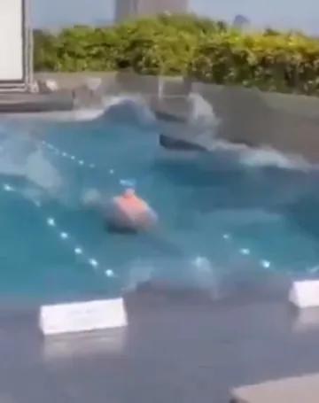 Imagem ilustrativa da imagem VÍDEO | Turista fica preso em piscina de hotel durante terremoto em Taiwan