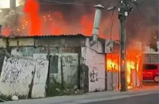 Imagem ilustrativa da imagem Cão morre carbonizado em incêndio de loja de estofados em Beberibe, na Zona Norte