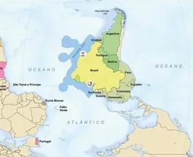 Imagem ilustrativa da imagem Mas, afinal: por que um mapa-múndi de cabeça para baixo e com o Brasil ao centro?