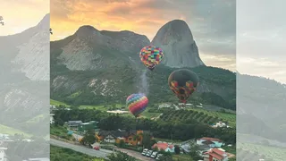 Imagem ilustrativa da imagem Espetáculo com 6 balões no céu de Pedra Azul