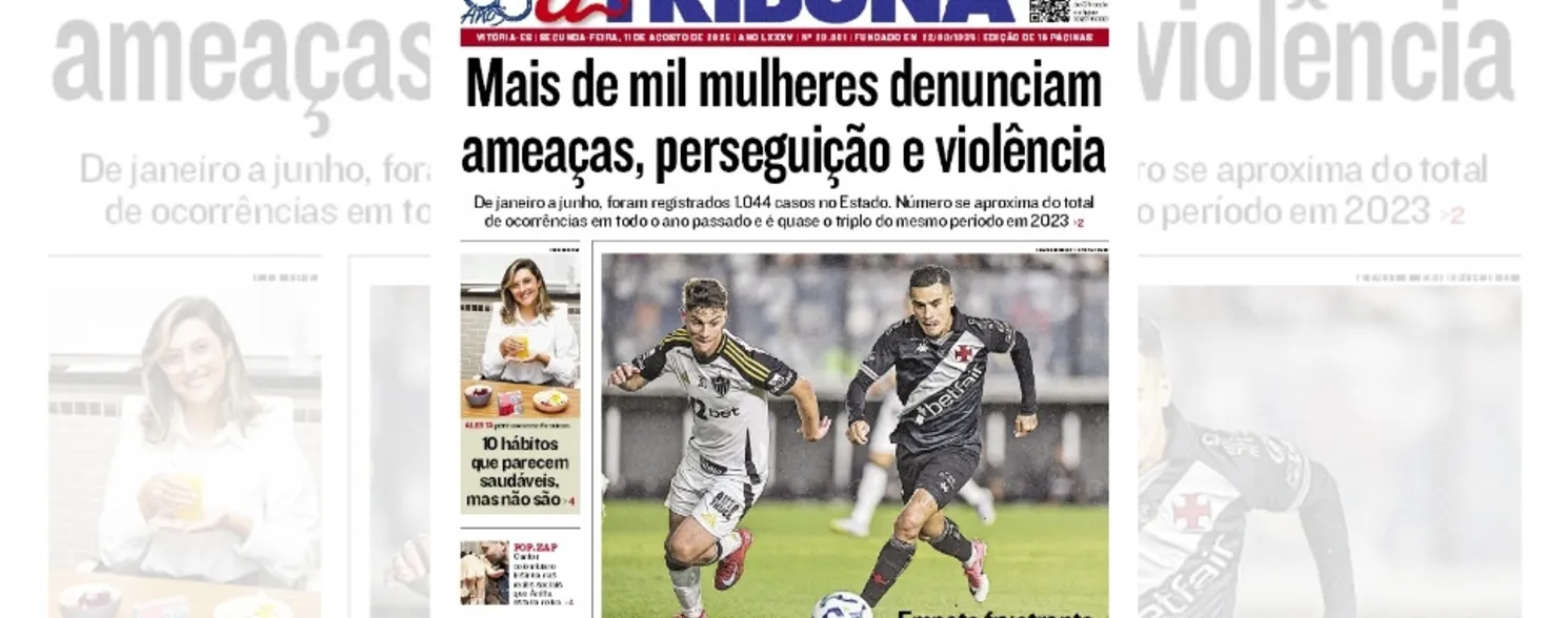 Imagem ilustrativa da imagem Confira os destaques do jornal A Tribuna desta segunda-feira