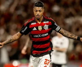 Imagem ilustrativa da imagem Ao tribunal da Conmebol, Bruno Henrique se desculpa e explica gesto obsceno