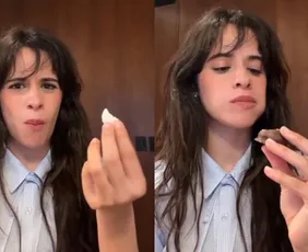 Imagem ilustrativa da imagem Camila Cabello prova quitutes brasileiros antes de show no The Town