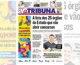 Imagem ilustrativa da imagem Confira os destaques do jornal A Tribuna desta terça-feira