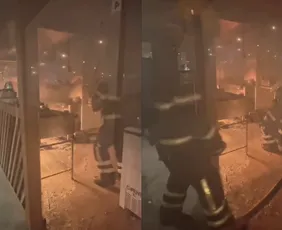 Imagem ilustrativa da imagem Incêndio destrói pizzaria e deixa funcionário ferido em Colatina