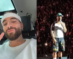 Imagem ilustrativa da imagem Maluma interrompe show para repreender fã que levou bebê sem proteção auditiva