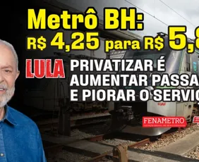 Imagem ilustrativa da imagem Sindmetro-PE lança campanha contra privatização do metrô e pressiona governo Lula