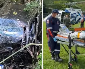 Imagem ilustrativa da imagem Acidente com van que saiu do Paraguai deixa oito feridos na BR-262, em Brejetuba