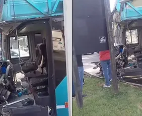 Imagem ilustrativa da imagem Acidente entre ônibus de viagem e carreta complica trânsito na Serra