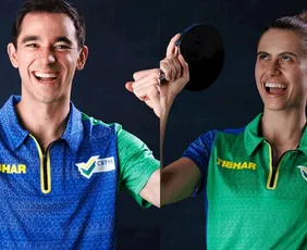 Imagem ilustrativa da imagem Calderano e Bruna Takahashi vencem estreia no WTT Champions Frankfurt