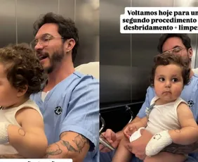 Imagem ilustrativa da imagem Filho de Viih Tube faz novo procedimento em hospital após acidente em casa