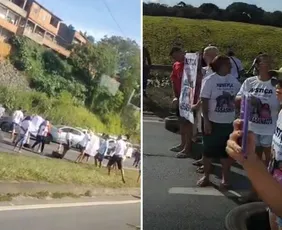 Imagem ilustrativa da imagem Grupo interdita Rodovia do Contorno e pede justiça por família morta em acidente