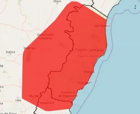 Imagem ilustrativa da imagem Inmet emite alerta vermelho para chuvas intensas em todo o ES