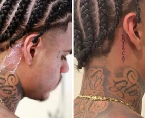 Imagem ilustrativa da imagem MC Cabelinho troca nome de Bella Campos pelo de rapper em tatuagem