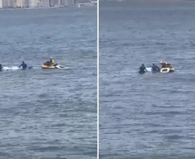 Imagem ilustrativa da imagem Piloto é resgatado vivo após paramotor cair no mar no litoral de SP