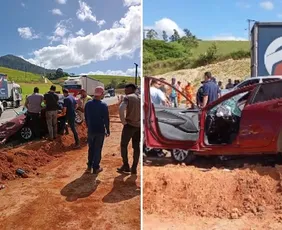 Imagem ilustrativa da imagem Uma pessoa fica ferida após colisão entre carreta e carro na BR 101 em Anchieta