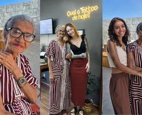 Imagem ilustrativa da imagem Aos 94 anos, Dona Lilia faz a primeira tatuagem: "Uma injeção dói muito mais"