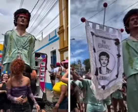 Imagem ilustrativa da imagem Bruno Mars vira boneco no carnaval de Olinda e homenageia Reginaldo Rossi