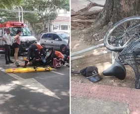Imagem ilustrativa da imagem Ciclista é atropelado por moto em avenida na Praia do Canto, em Vitória