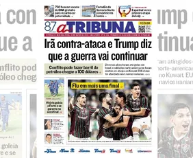 Imagem ilustrativa da imagem Confira os destaques do jornal A Tribuna desta segunda-feira