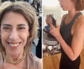 Imagem ilustrativa da imagem Fernanda Torres mostra treino durante o carnaval e brinca: 'Meu adereço'