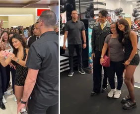 Imagem ilustrativa da imagem Inauguração da Sephora no ES atrai centenas de fãs de Theodoro e Franciny Ehlke