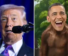 Imagem ilustrativa da imagem Trump rejeita pedir desculpas por vídeo racista contra casal Obama