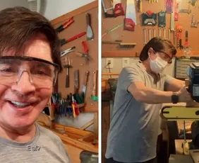 Imagem ilustrativa da imagem Xororó faz carriolinha de madeira para os netos e mostra resultado: 'Vô Gepeto'