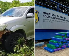 Imagem ilustrativa da imagem Caminhonete é abandonada e 100kg de maconha são apreendidos no Norte do ES