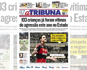 Imagem ilustrativa da imagem Confira os destaques do jornal A Tribuna desta segunda-feira