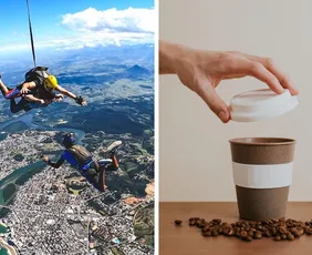Imagem ilustrativa da imagem Do cafezinho ao skydive: como o café capixaba invade o mundo do esporte