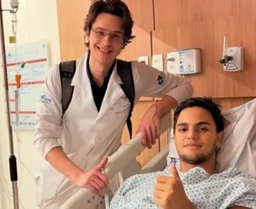 Imagem ilustrativa da imagem Sobrevivente de queda de avião em Belo Horizonte aparece em foto no hospital